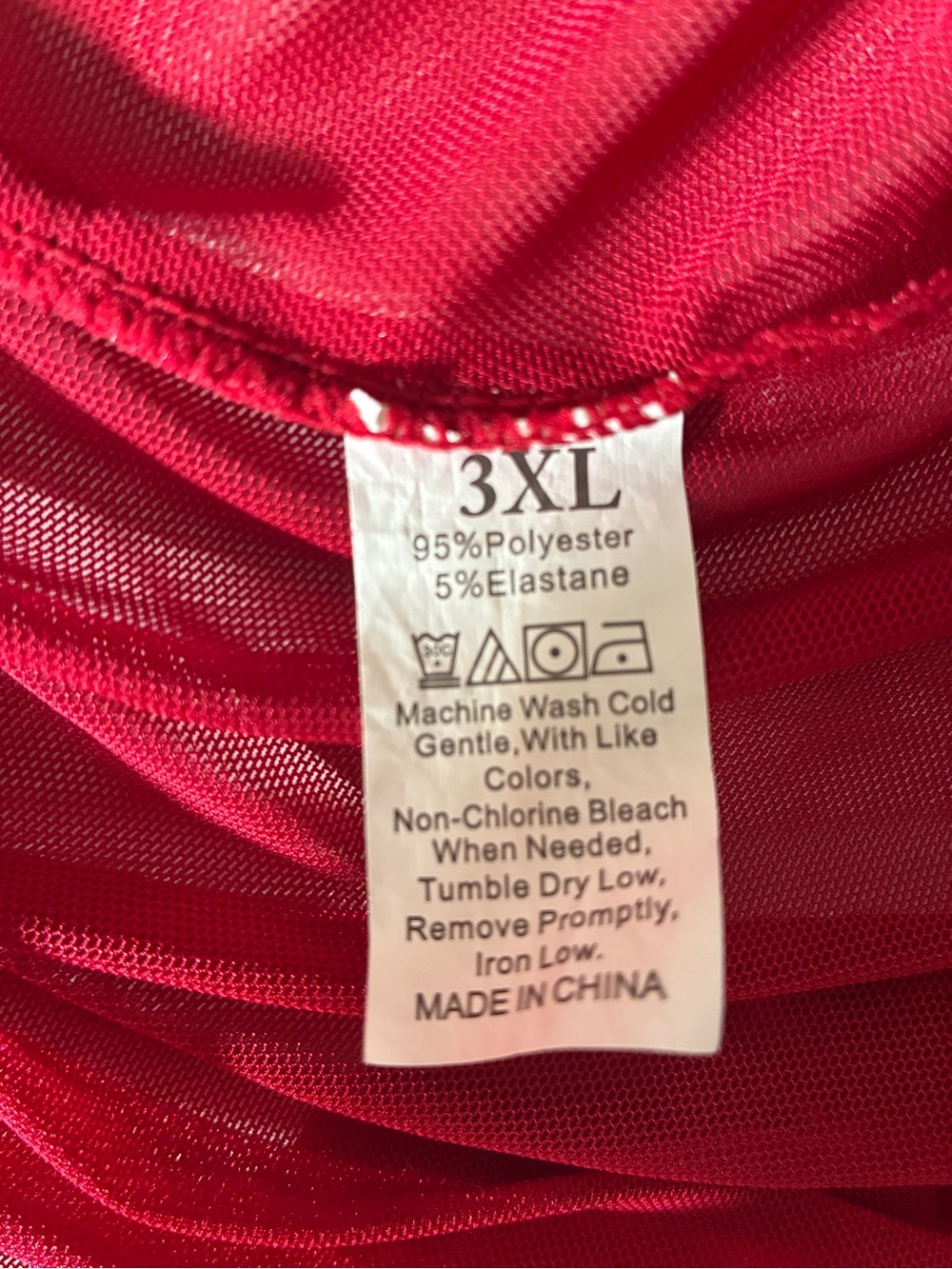 Red Lace Babydoll Nightgown — 3XL - Picture 6 of 9